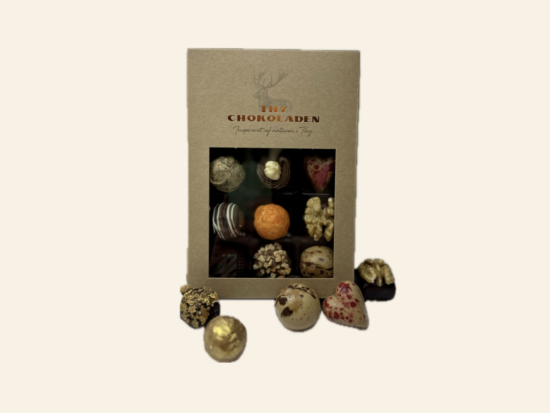 Gaveæske Thy Chokolade 9 stk. ca. 100g