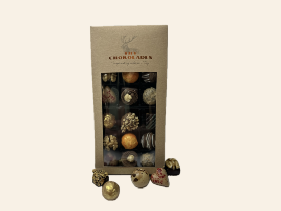 Gaveæske Thy Chokoladen 18 stk. ca. 200g
